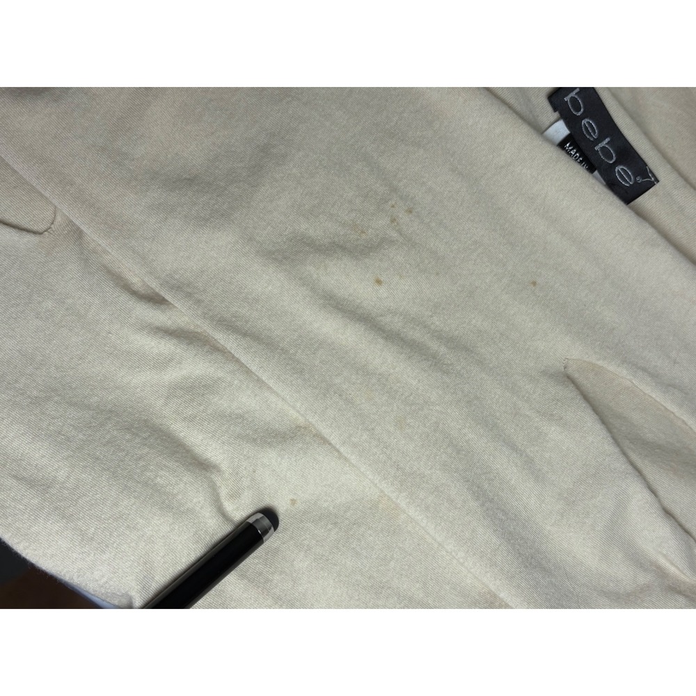 Vintage Y2K bebe Top S Made in USA khaki Embroidered Boho Long Sleeve 2000s - Picture 4 of 8